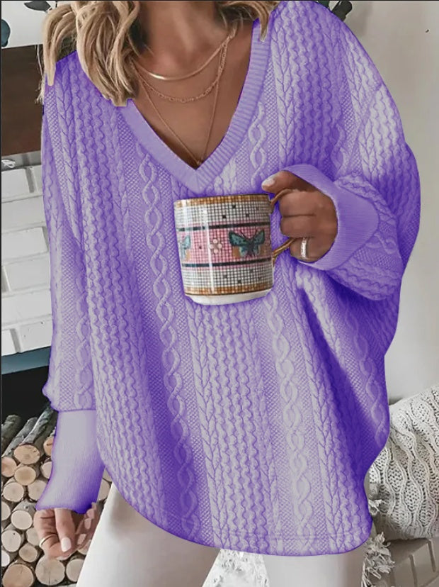 Long Sleeved V-neck Sweatshirt