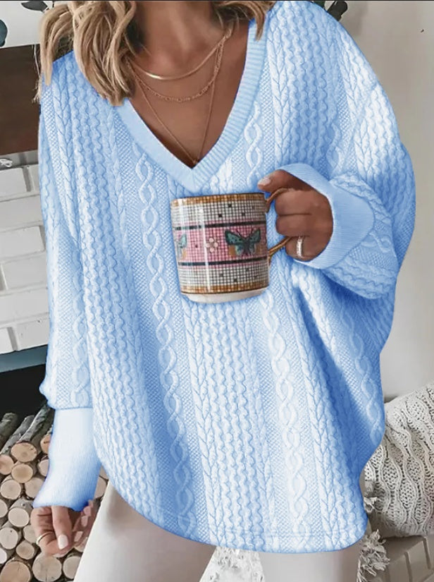 Long Sleeved V-neck Sweatshirt