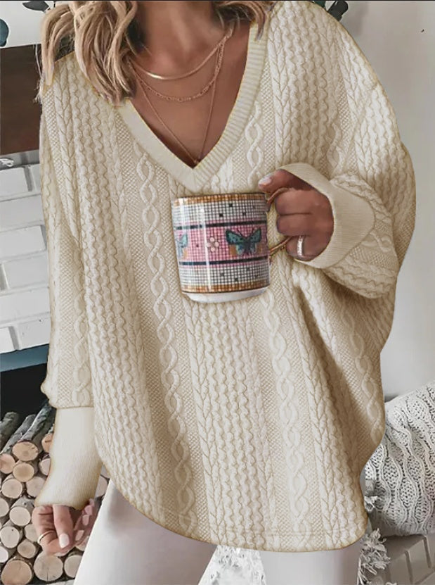 Long Sleeved V-neck Sweatshirt