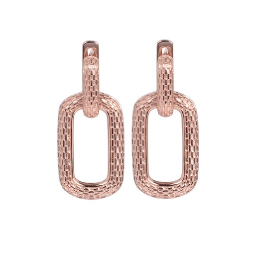 Honey Bee Hoopy Link Charm Earrings