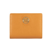 RB1080GCQ | Portafogli Donna Made in Italy in Vera Pelle grana Dollaro. Colore Cuoio. Dimensioni (da chiuso): cm 13 x 9 x 2,5-0