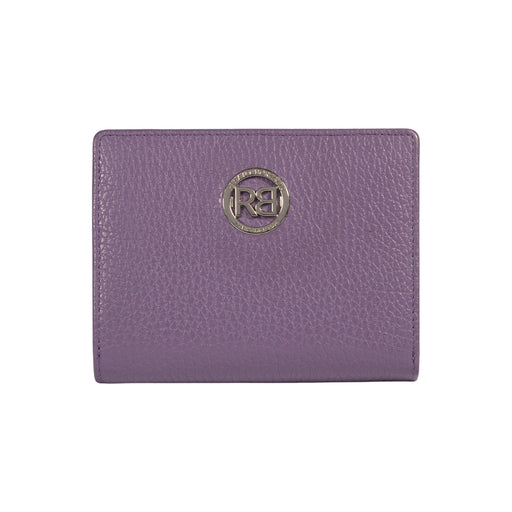 RB1080SY | Portafogli Donna Made in Italy in Vera Pelle grana Dollaro. Colore Viola. Dimensioni (da chiuso): cm 13 x 9 x 2,5-0