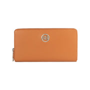 RB1084SS | Portafogli Donna con chiusura lampo Made in Italy in Vera Pelle Liscia Opaca. Colore Cognac. Dimensioni: cm 20 x 10 x 2,5-0