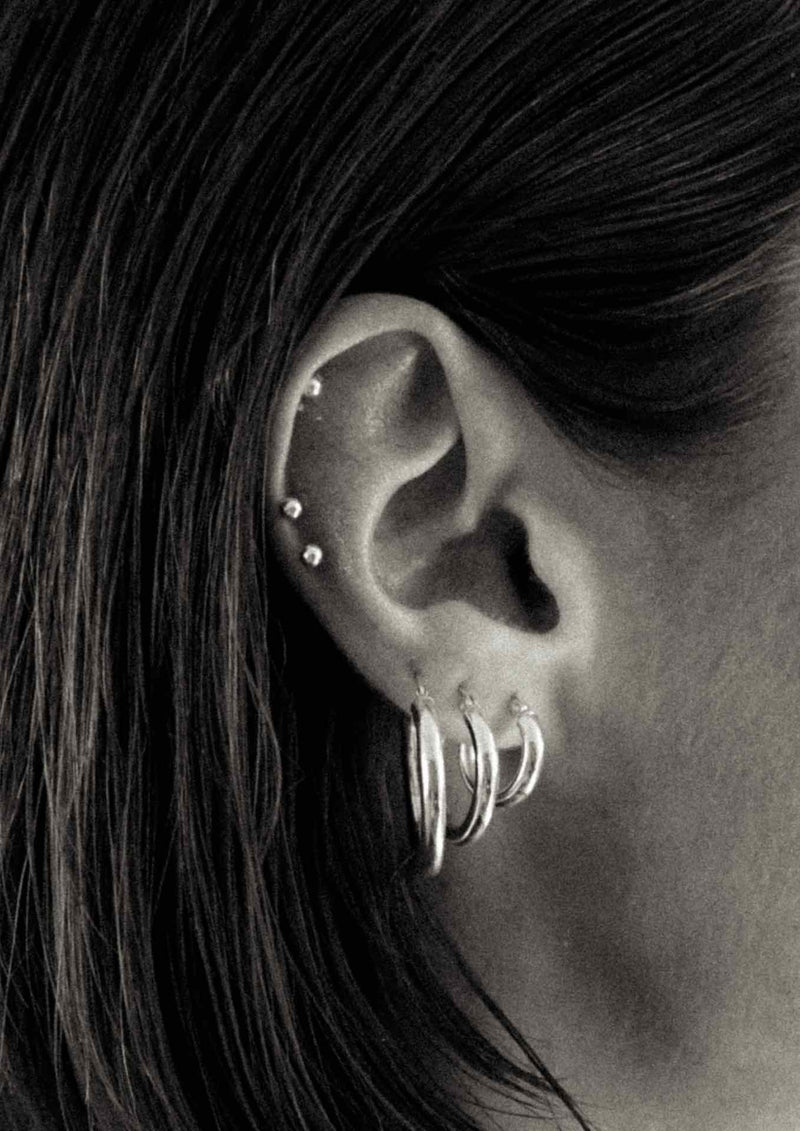 Ella Hoops Earrings - Silver
