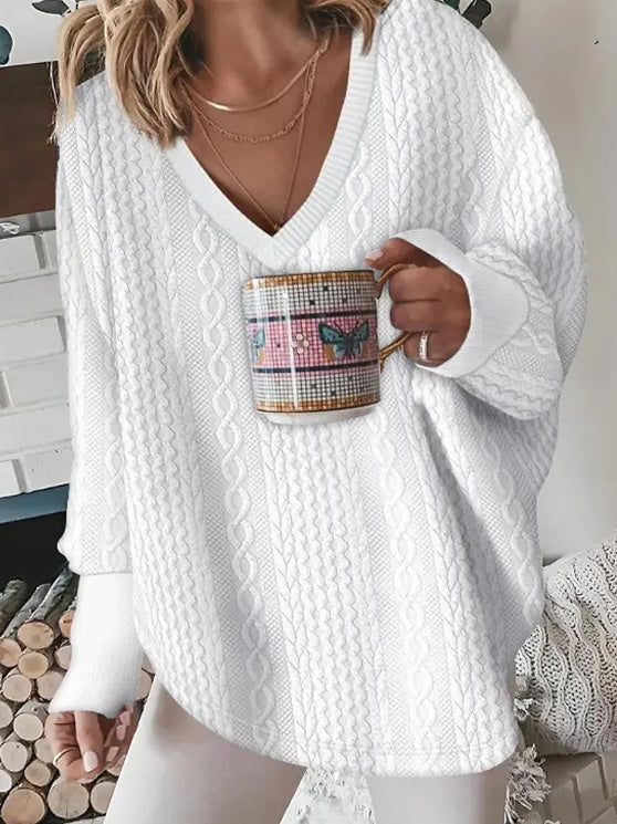 Long Sleeved V-neck Sweatshirt