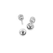Illumi Dot Earrings - Rose Gold and Silver