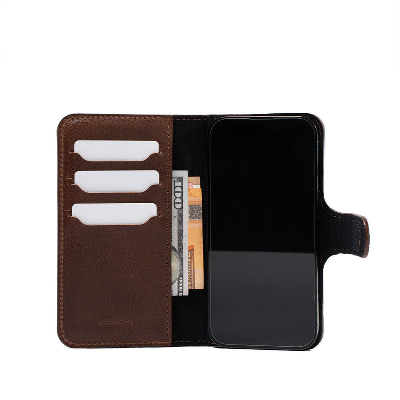 Leather Folio Case Wallet for iPhone 16 Series with MagSafe - Classic 4.0-1